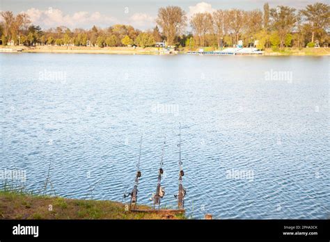 Picture of a landscape of the Bela crkva lakes in summer, at dusk. Bela Crkva lakes is a group ...