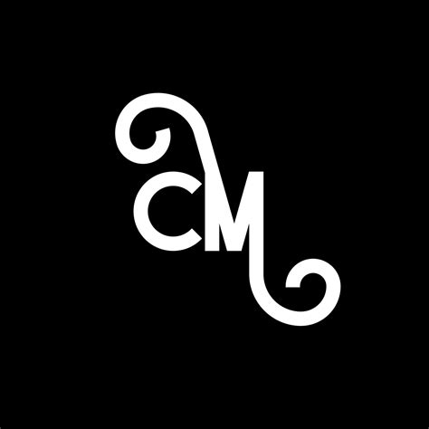 CM letter logo design on black background. CM creative initials letter logo concept. cm letter ...