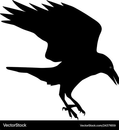 Silhouette of a raven Royalty Free Vector Image