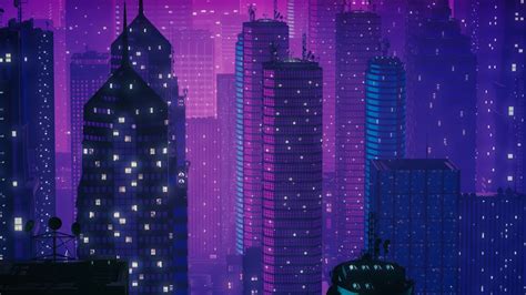 Synthwave City Animation Loop - Creative Commons - YouTube