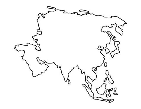 Printable Black And White Map Of Asia