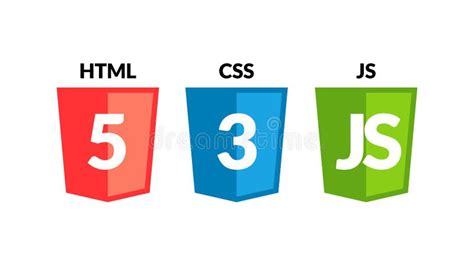 HTML5 CSS3 JS Icon Set. Web Development Logo Icon Set of Html, Css and ...