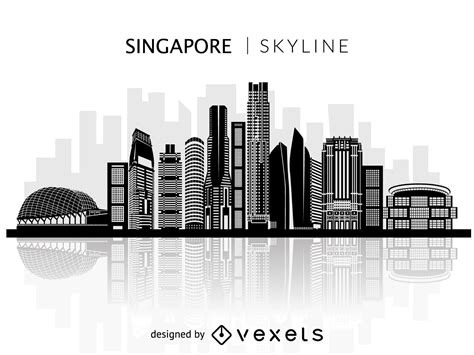 Singapore Skyline Silhouette Vector Download