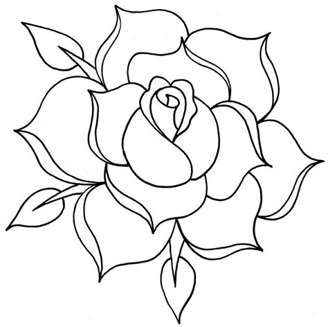 Rose outline drawing art gallery jpg – Clipartix