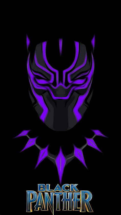 Download Black And Purple Aesthetic Black Panther Logo Wallpaper | Wallpapers.com