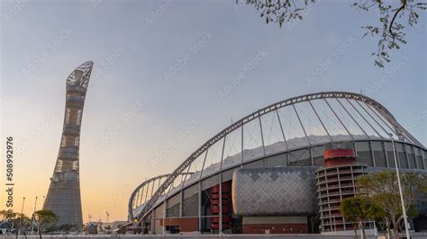 Khalifa International Stadium ,one of the the 2022 fifa world cup stadium with the torch tower ...