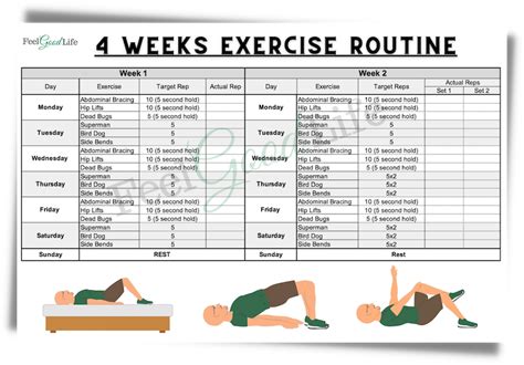 Printable Core Exercises For Seniors