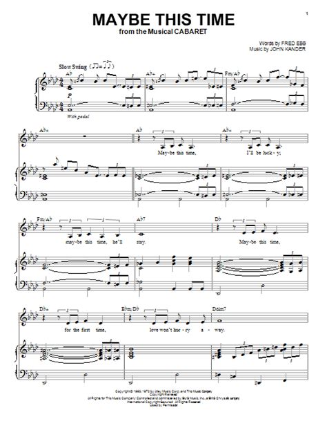 Maybe This Time | Sheet Music Direct