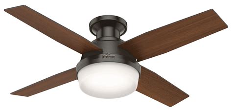 Hunter Flush Mount Ceiling Fan With Light