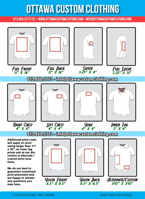 Print Sizing – Custom T-Shirt Printing & Embroidery