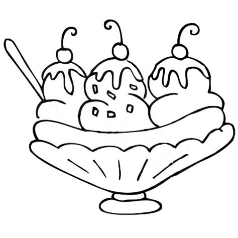 Banana Split Coloring Page - Coloring Home