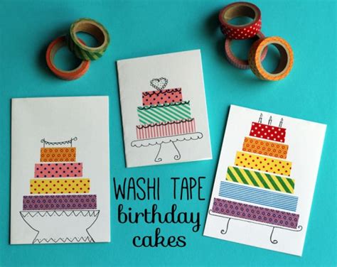 Birthday Cards with Washi Tape Cakes - Make and Takes