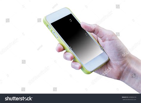 Hand Holding Black Phone Isolated On Stock Photo 643836418 | Shutterstock