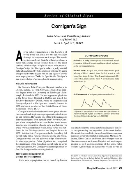 Corrigan's Sign | Heart Valve | Pulse