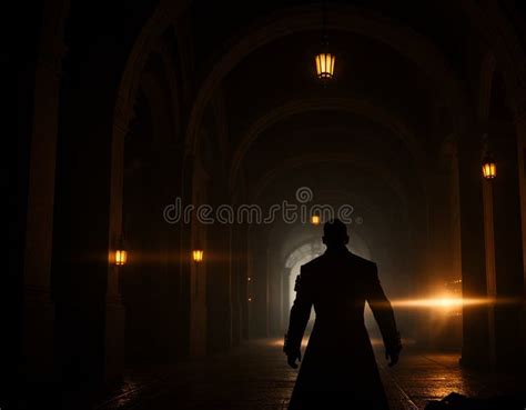 Mysterious Silhouette of a Man Stock Illustration - Illustration of spooky, halloween: 296991604