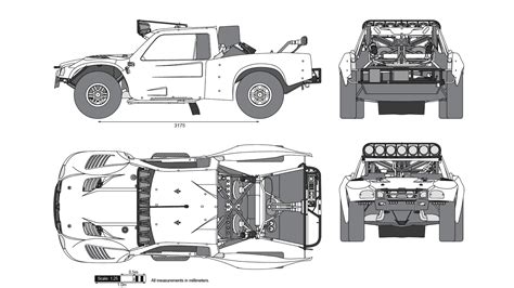 Ford F-150 Trophy Truck 2014 Blueprint - Download free blueprint for 3D modeling