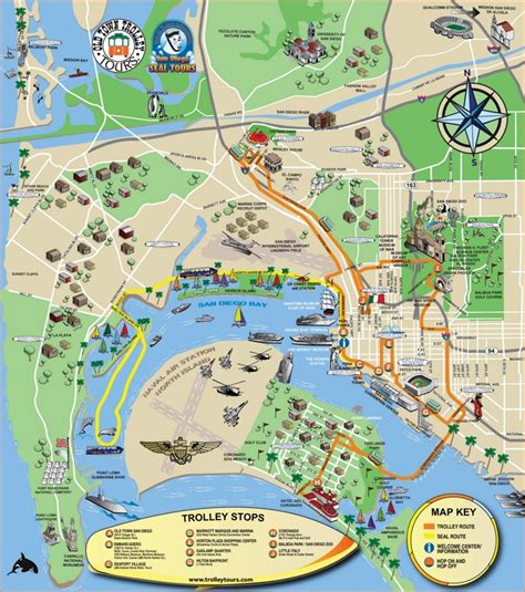 San Diego tourist attractions map - Ontheworldmap.com