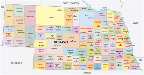 Nebraska Counties Map | Mappr