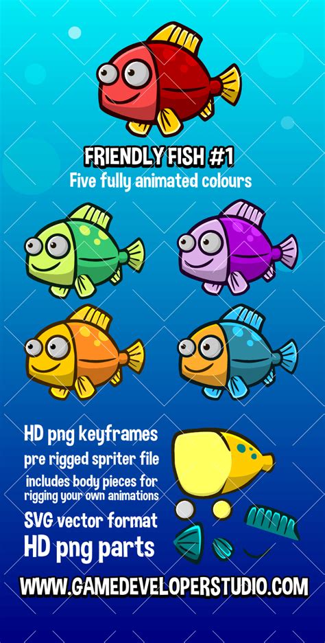 Animated friendly fish 1 2d game sprite | Sprite, Animation, Friendly