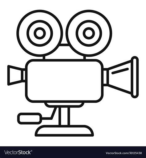 Video camera icon outline style Royalty Free Vector Image