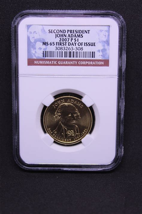 John Adams Dollar Coin Graded NGC Second President - Etsy