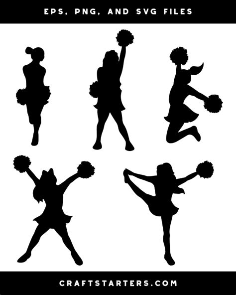 Young Cheerleader Silhouette Clip Art