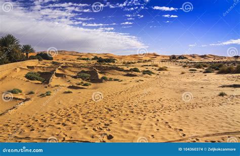 North Sahara Distant Desert Landscape Stock Photo - Image of cloudscape ...