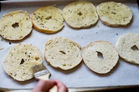 Easy Baked Bagel Chips with Garlic & Herbs, Parmesan Cheese