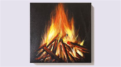 EASY FIRE ACRYLIC PAINTING TUTORIAL FOR BEGINNERS | LEARN HOW TO PAINT ...