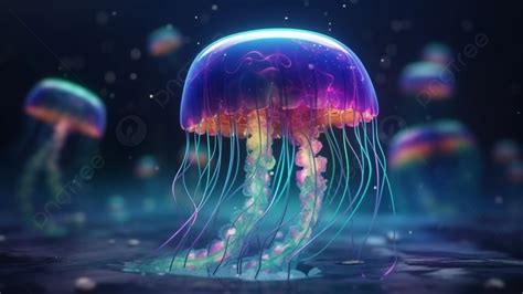 Undersea Jellyfish Beautiful Background, Seabed, Background, Jellyfish Background Image And ...