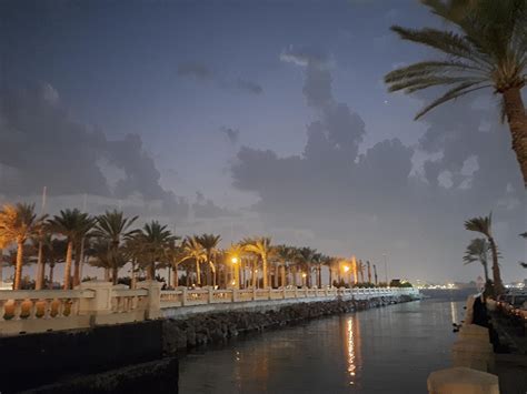 Jeddah, Saudi Arabia, March 2023 - Beautiful evening and colorful sunset at Jeddah, Corniche ...