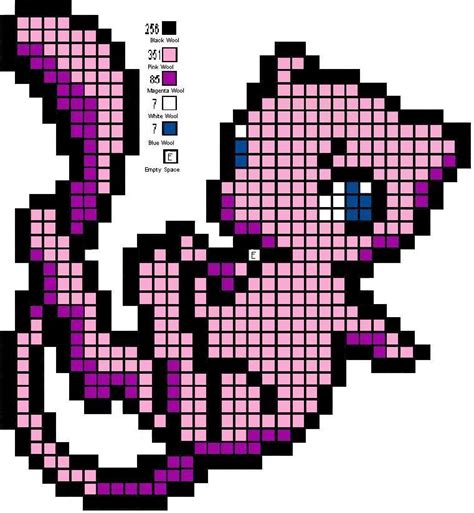 Minecraft: Making Pixel Art Easy - Mew the Pokemon by AnimeLoveLover123 Pixel Art Pokemon, Pixel ...