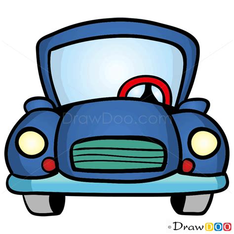 How to Draw Blue Car, Cartoon Cars