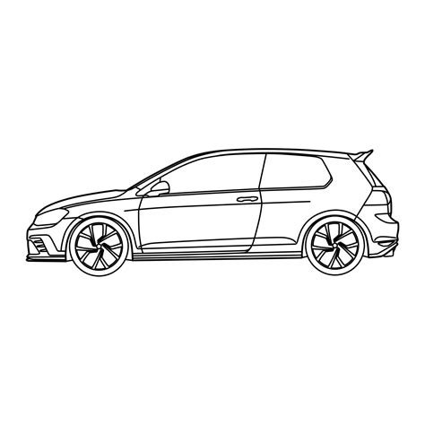 car outline illustration template for coloring 6953534 Vector Art at Vecteezy