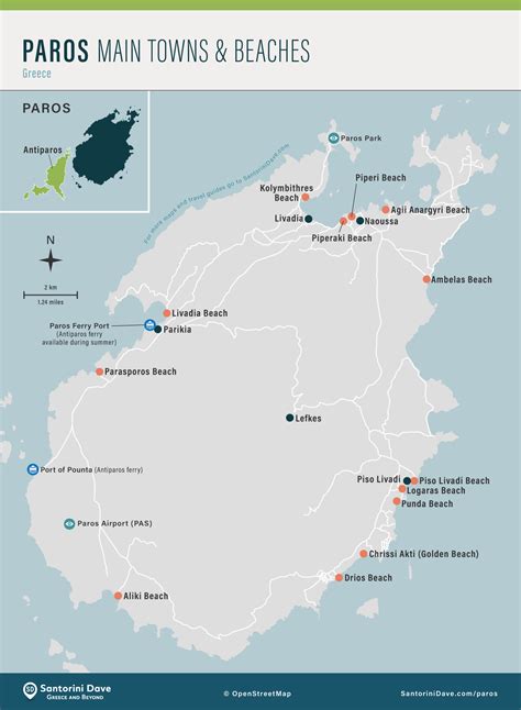 Beaches paros map - managernery