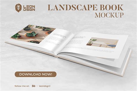 Free Landscape Book Mockup – Free Design Resources