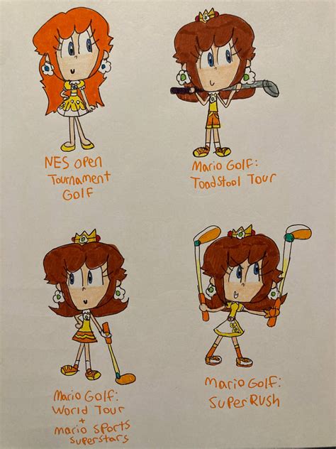 Daisy's golf outfits throughout the years by RegularMarioGalaxy12 on ...