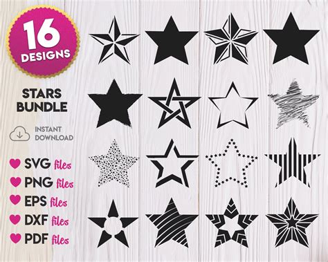 Stars Silhouette SVG, Stars SVG Bundle, Stars Cricut, Stars Eps, Stars Vector, Stars Print ...