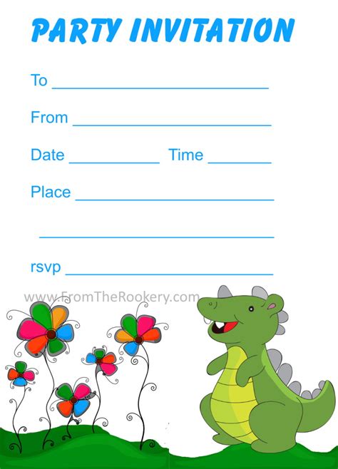 Printable Dinosaur Birthday Invitations