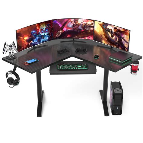 Ecoprsio L Shaped Gaming Desk Corner Gaming Desk, Gaming Computer Desk ...