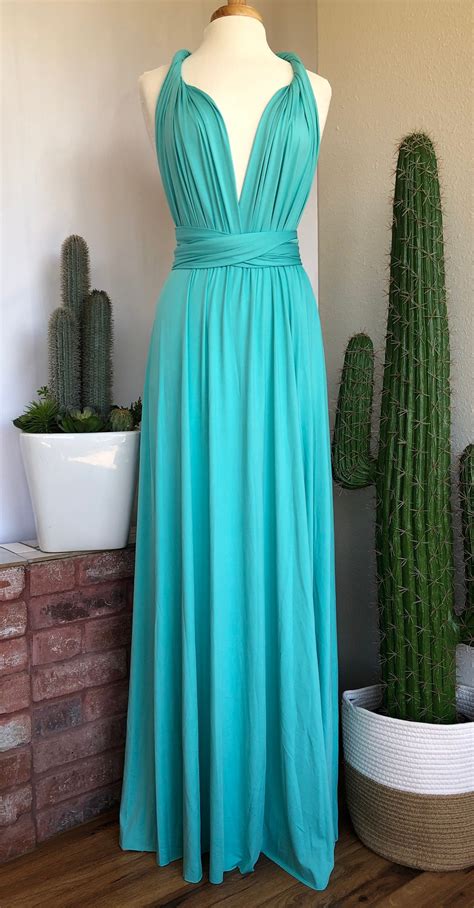 AQUA BLUE Bridesmaid Dress/ CUSTOM LeNGTHS/ Convertible Dress / Infinity Dress/ Multiway Dress ...