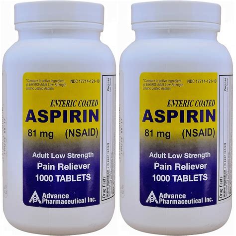 Aspirin 81 mg Generic for Bayer Low Dose Adult Aspirin Regimen Enteric Coated Tablets 1000 Per ...