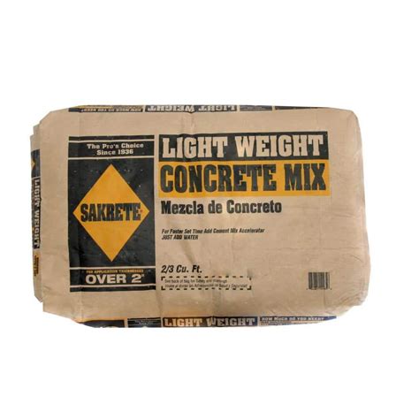 SAKRETE 2/3 cu. ft. Lightweight Concrete-100033440 - The Home Depot