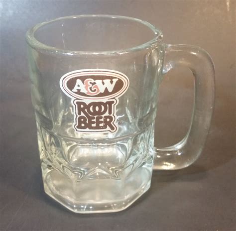 1970s A & W Root Beer Logo 4 1/8" Clear Glass Mug – Treasure Valley ...