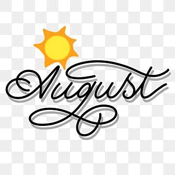 month name,august,lettering,calligraphy,season,summer,sun,monoline,sun ...