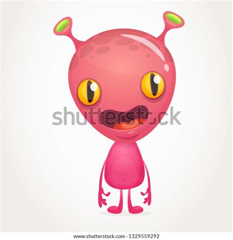 Cool Cartoon Alien Character Pink Vector Stock Vector (Royalty Free ...