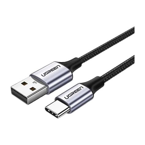 สายชาร์จTypeC Ugreen USB-A to USB-C Cable Nylon 1M. Gray (60126) | Education Studio7