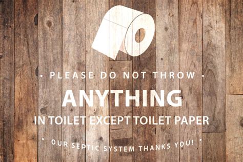 Septic System Bathroom Signs and Poems For Sensitive Plumbing