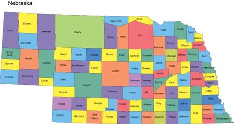 Nebraska PowerPoint Map - Counties