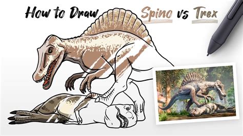 Spinosaurus Vs T Rex Drawing